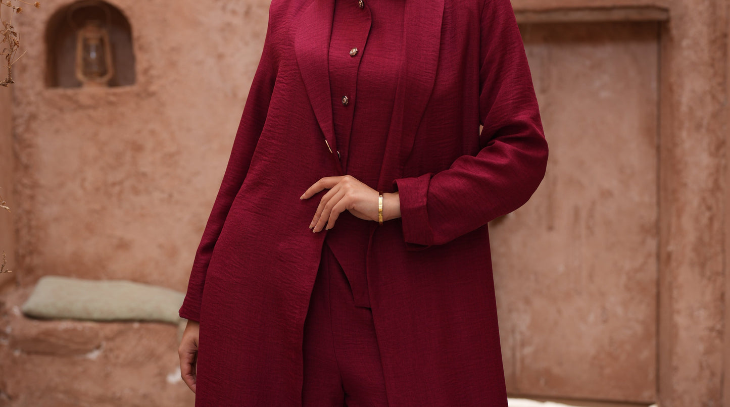 Burgundy Modest suit